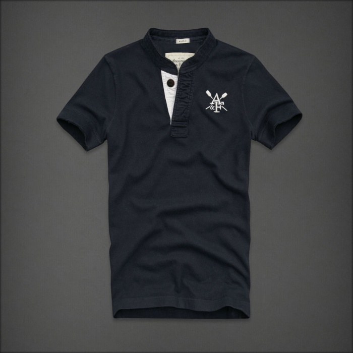 Abercrombie Fitch Hombres Ponte de pie de cuello Corto Remera AF5783